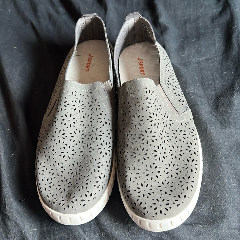 Brand New, Never worn grey floral JSport Shoes, size 10